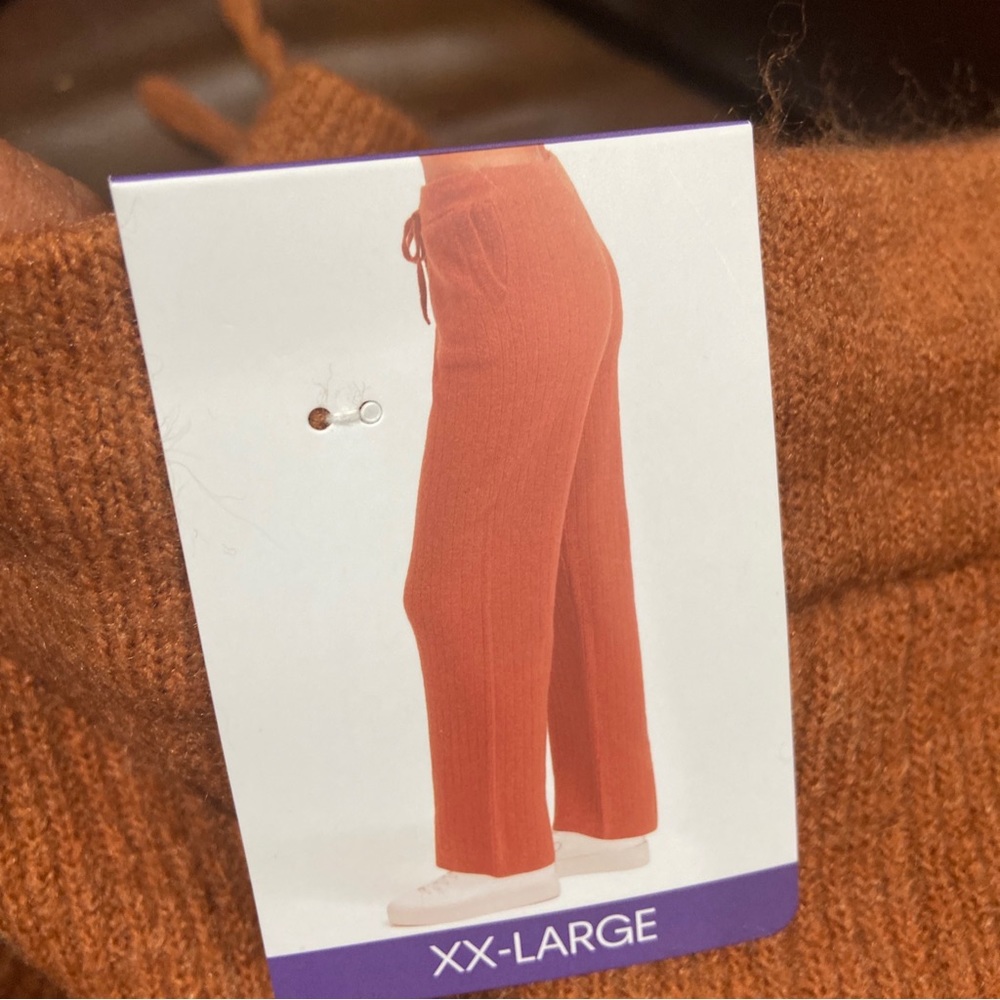 DKNY Women's Joggers Cashmere Blend Toffee Comfort Luxurious Pants XL/ XXL